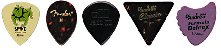 Selected Guitar Pick Shapes