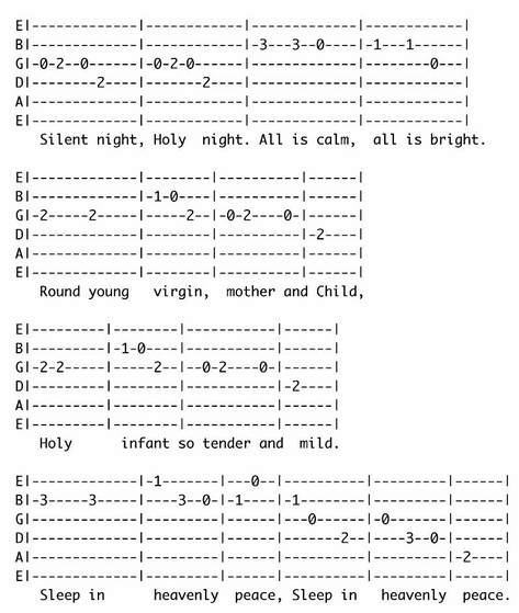 TAB for Silent Night